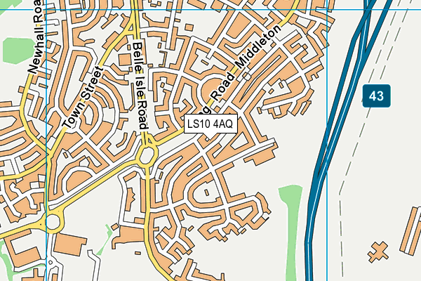 LS10 4AQ map - OS VectorMap District (Ordnance Survey)