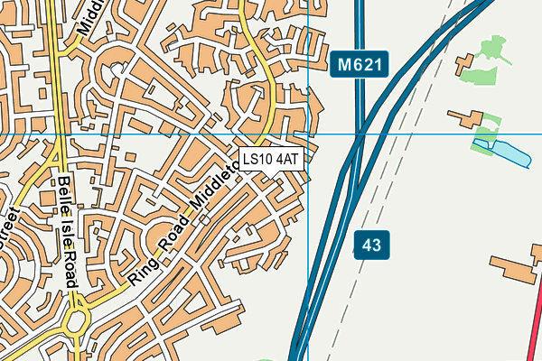 LS10 4AT map - OS VectorMap District (Ordnance Survey)