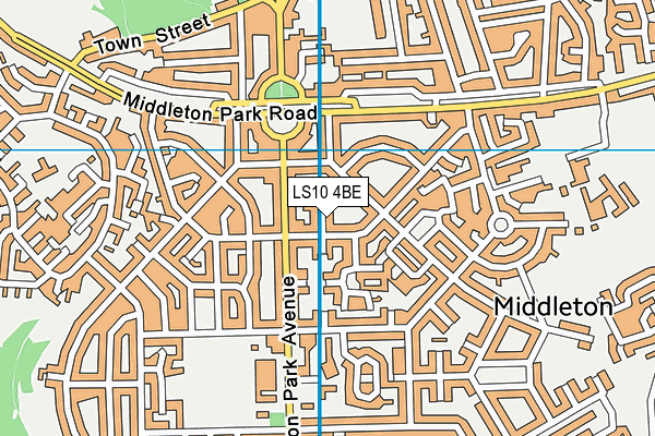 LS10 4BE map - OS VectorMap District (Ordnance Survey)