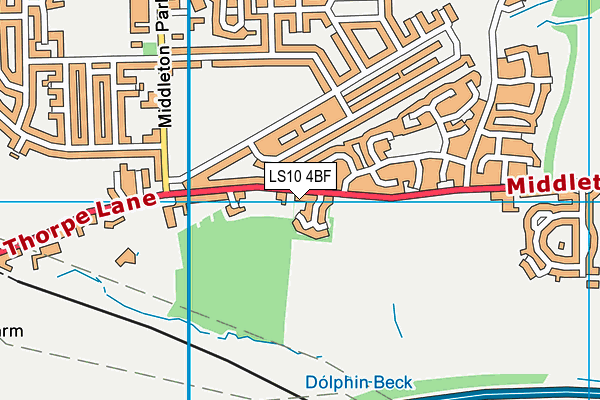 LS10 4BF map - OS VectorMap District (Ordnance Survey)