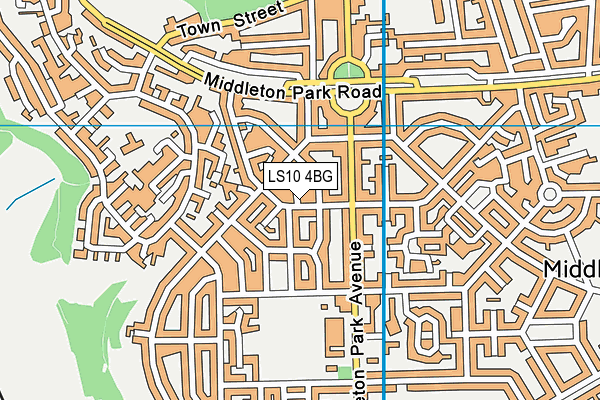 LS10 4BG map - OS VectorMap District (Ordnance Survey)