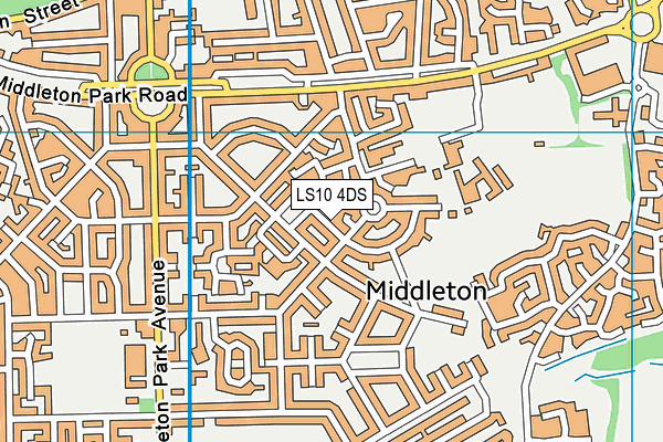 LS10 4DS map - OS VectorMap District (Ordnance Survey)