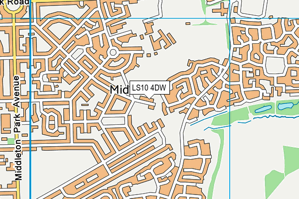 LS10 4DW map - OS VectorMap District (Ordnance Survey)