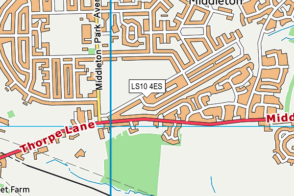 LS10 4ES map - OS VectorMap District (Ordnance Survey)