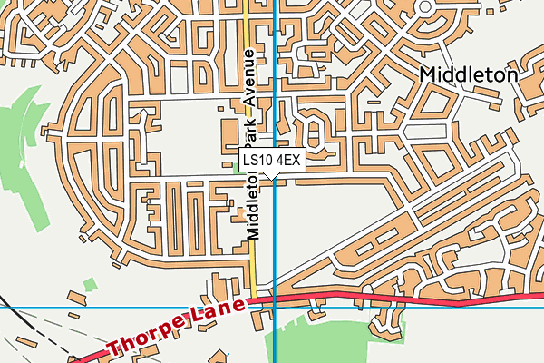 LS10 4EX map - OS VectorMap District (Ordnance Survey)