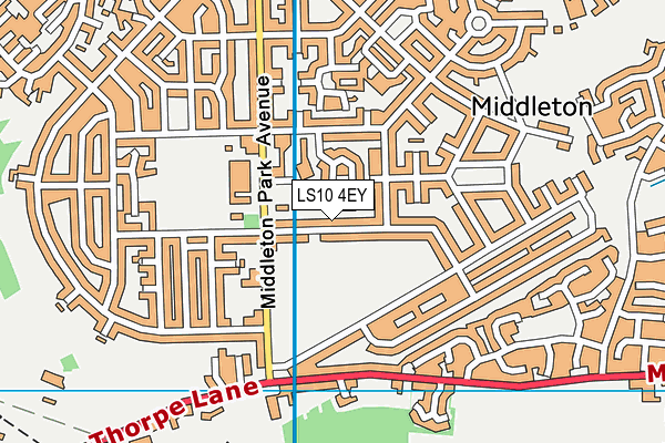 LS10 4EY map - OS VectorMap District (Ordnance Survey)
