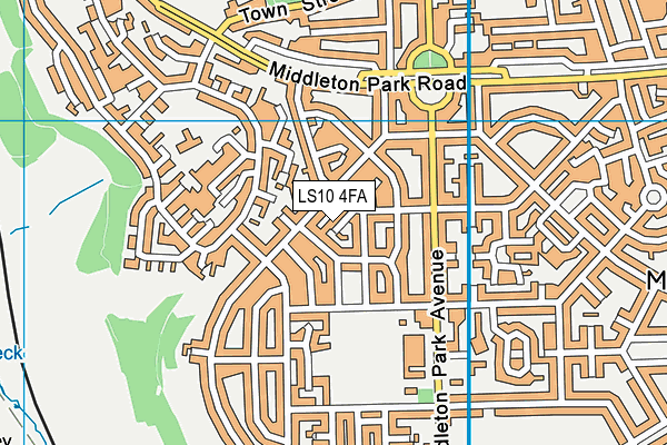LS10 4FA map - OS VectorMap District (Ordnance Survey)