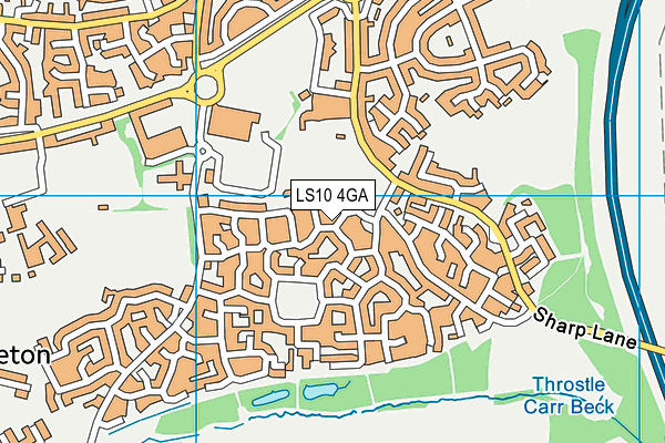 LS10 4GA map - OS VectorMap District (Ordnance Survey)