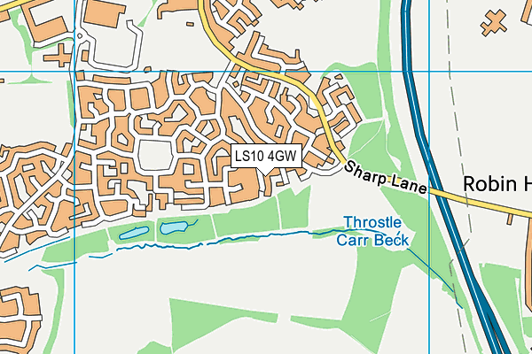 LS10 4GW map - OS VectorMap District (Ordnance Survey)