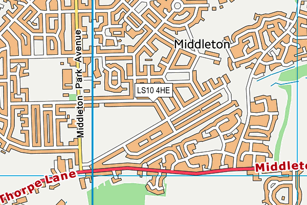 LS10 4HE map - OS VectorMap District (Ordnance Survey)