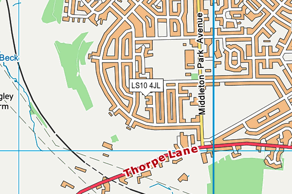 LS10 4JL map - OS VectorMap District (Ordnance Survey)