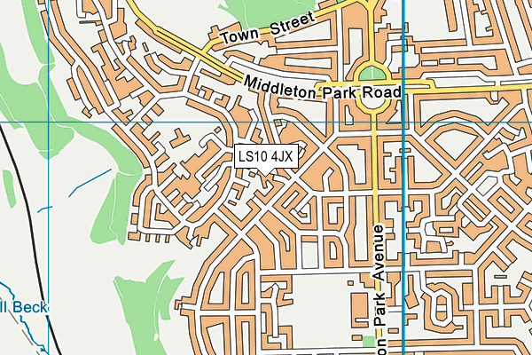 LS10 4JX map - OS VectorMap District (Ordnance Survey)