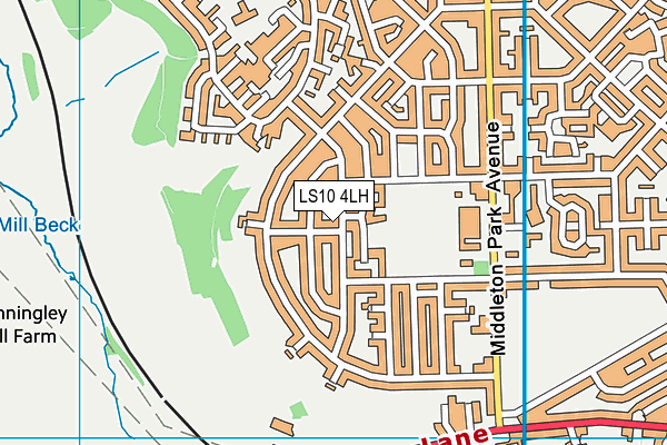 LS10 4LH map - OS VectorMap District (Ordnance Survey)