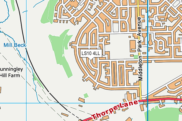 LS10 4LL map - OS VectorMap District (Ordnance Survey)
