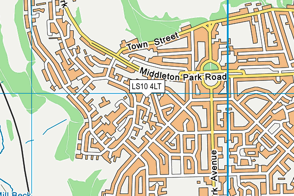 LS10 4LT map - OS VectorMap District (Ordnance Survey)