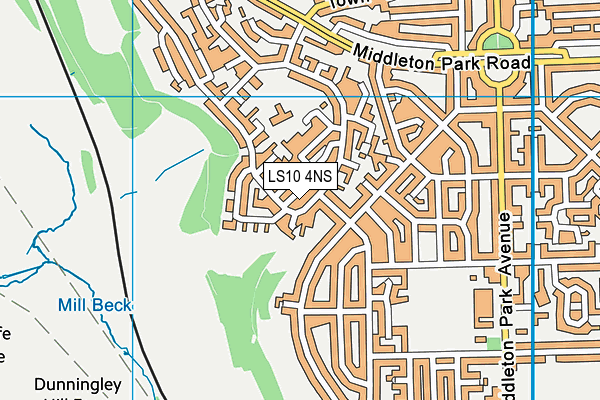 LS10 4NS map - OS VectorMap District (Ordnance Survey)
