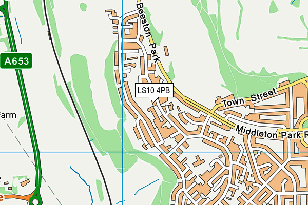LS10 4PB map - OS VectorMap District (Ordnance Survey)