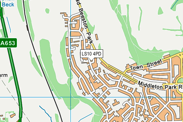 LS10 4PD map - OS VectorMap District (Ordnance Survey)