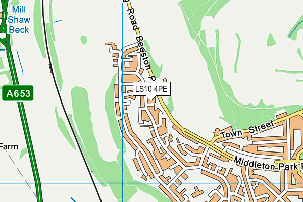LS10 4PE map - OS VectorMap District (Ordnance Survey)
