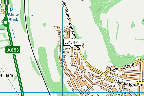LS10 4PF map - OS VectorMap District (Ordnance Survey)