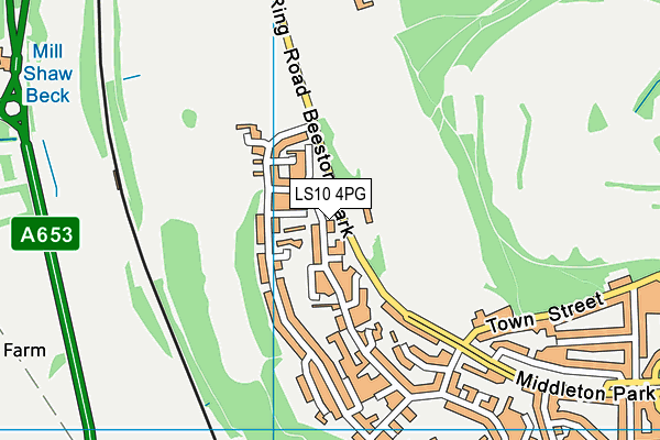 LS10 4PG map - OS VectorMap District (Ordnance Survey)