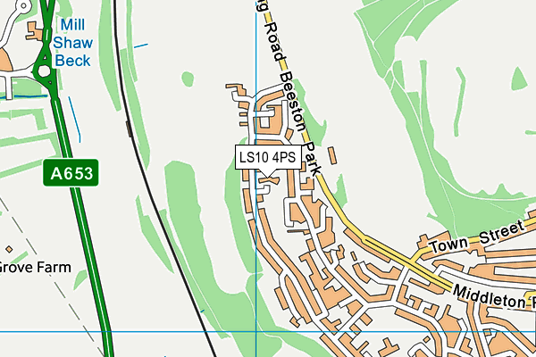 LS10 4PS map - OS VectorMap District (Ordnance Survey)