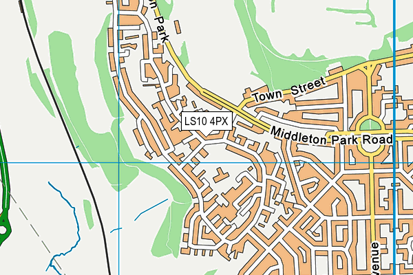 LS10 4PX map - OS VectorMap District (Ordnance Survey)