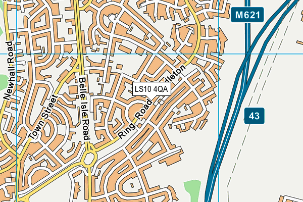 LS10 4QA map - OS VectorMap District (Ordnance Survey)
