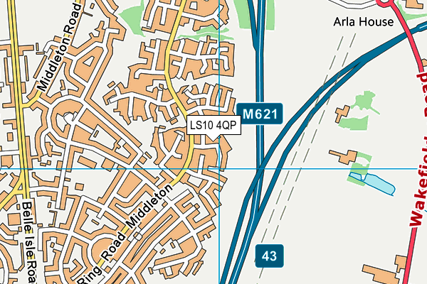 LS10 4QP map - OS VectorMap District (Ordnance Survey)