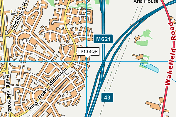 LS10 4QR map - OS VectorMap District (Ordnance Survey)