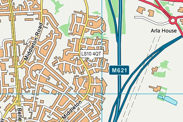 LS10 4QT map - OS VectorMap District (Ordnance Survey)