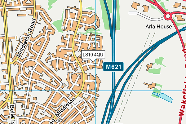 LS10 4QU map - OS VectorMap District (Ordnance Survey)