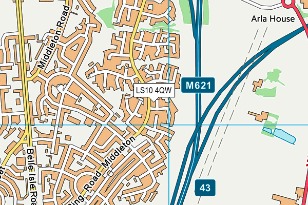 LS10 4QW map - OS VectorMap District (Ordnance Survey)