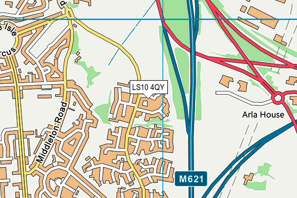LS10 4QY map - OS VectorMap District (Ordnance Survey)