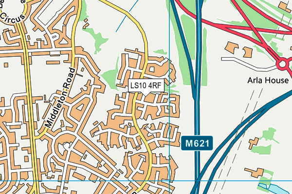 LS10 4RF map - OS VectorMap District (Ordnance Survey)