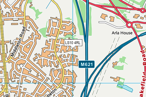 LS10 4RL map - OS VectorMap District (Ordnance Survey)