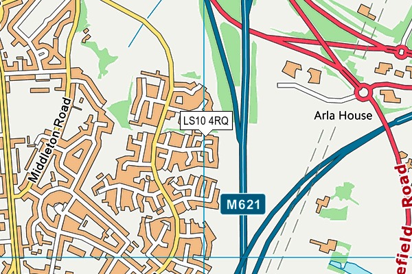 LS10 4RQ map - OS VectorMap District (Ordnance Survey)