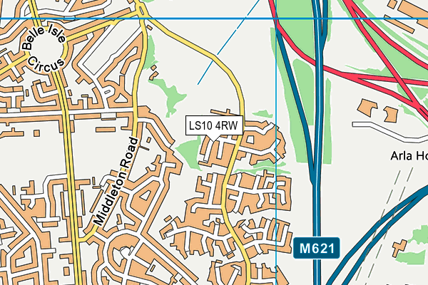 LS10 4RW map - OS VectorMap District (Ordnance Survey)