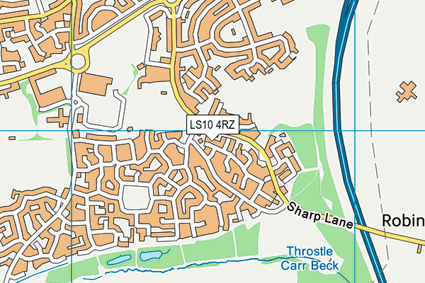 LS10 4RZ map - OS VectorMap District (Ordnance Survey)