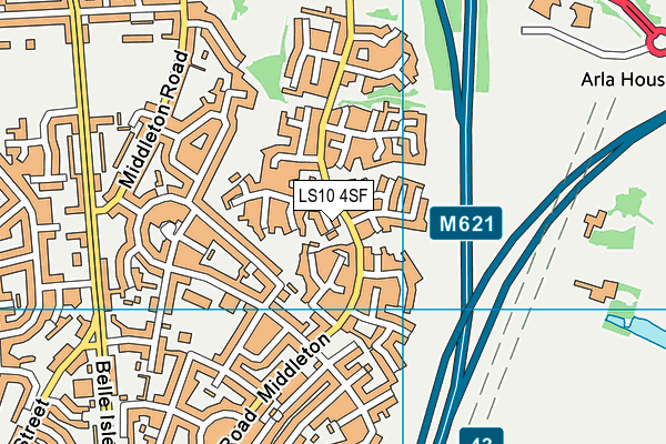 LS10 4SF map - OS VectorMap District (Ordnance Survey)
