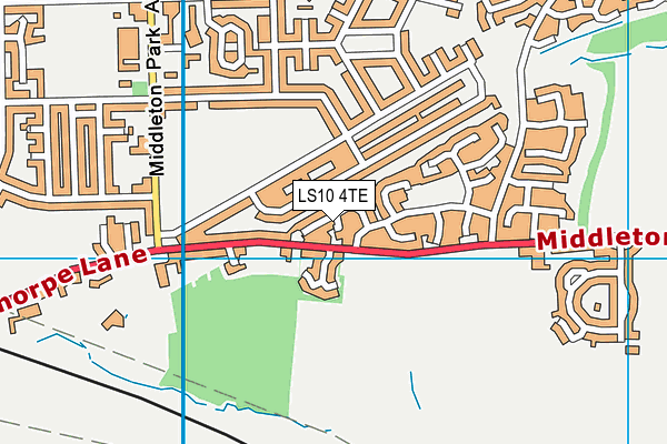 LS10 4TE map - OS VectorMap District (Ordnance Survey)