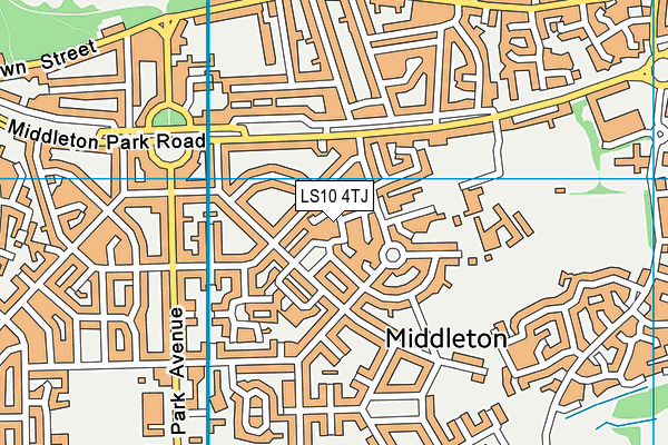 LS10 4TJ map - OS VectorMap District (Ordnance Survey)