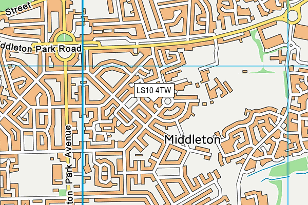 LS10 4TW map - OS VectorMap District (Ordnance Survey)