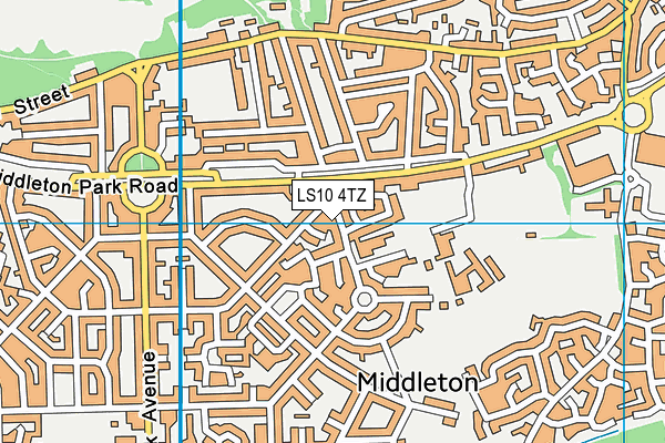 LS10 4TZ map - OS VectorMap District (Ordnance Survey)