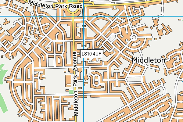 LS10 4UF map - OS VectorMap District (Ordnance Survey)