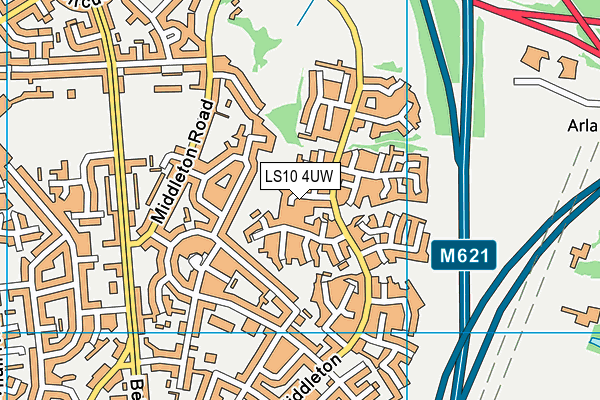 LS10 4UW map - OS VectorMap District (Ordnance Survey)