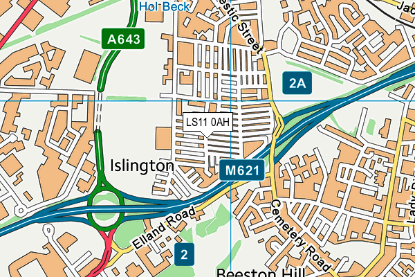 LS11 0AH map - OS VectorMap District (Ordnance Survey)