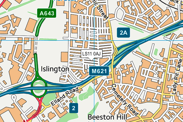 LS11 0AJ map - OS VectorMap District (Ordnance Survey)