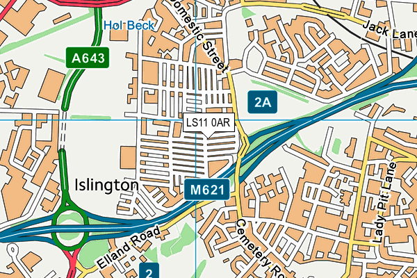 LS11 0AR map - OS VectorMap District (Ordnance Survey)