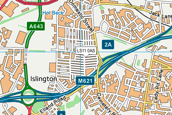 LS11 0AS map - OS VectorMap District (Ordnance Survey)